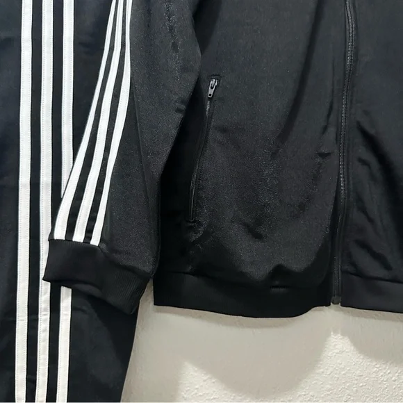 Adidas Women’s Size Large Black/White Striped Jacket and Pants Set. Brand New - Picture 3 of 11